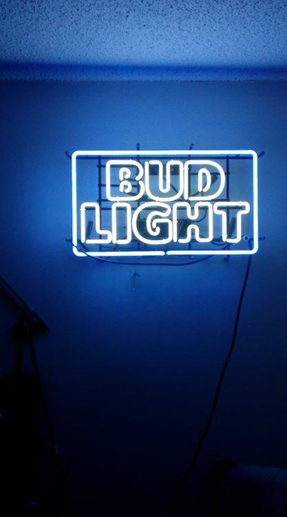 Bud Light White Border Neon Sign